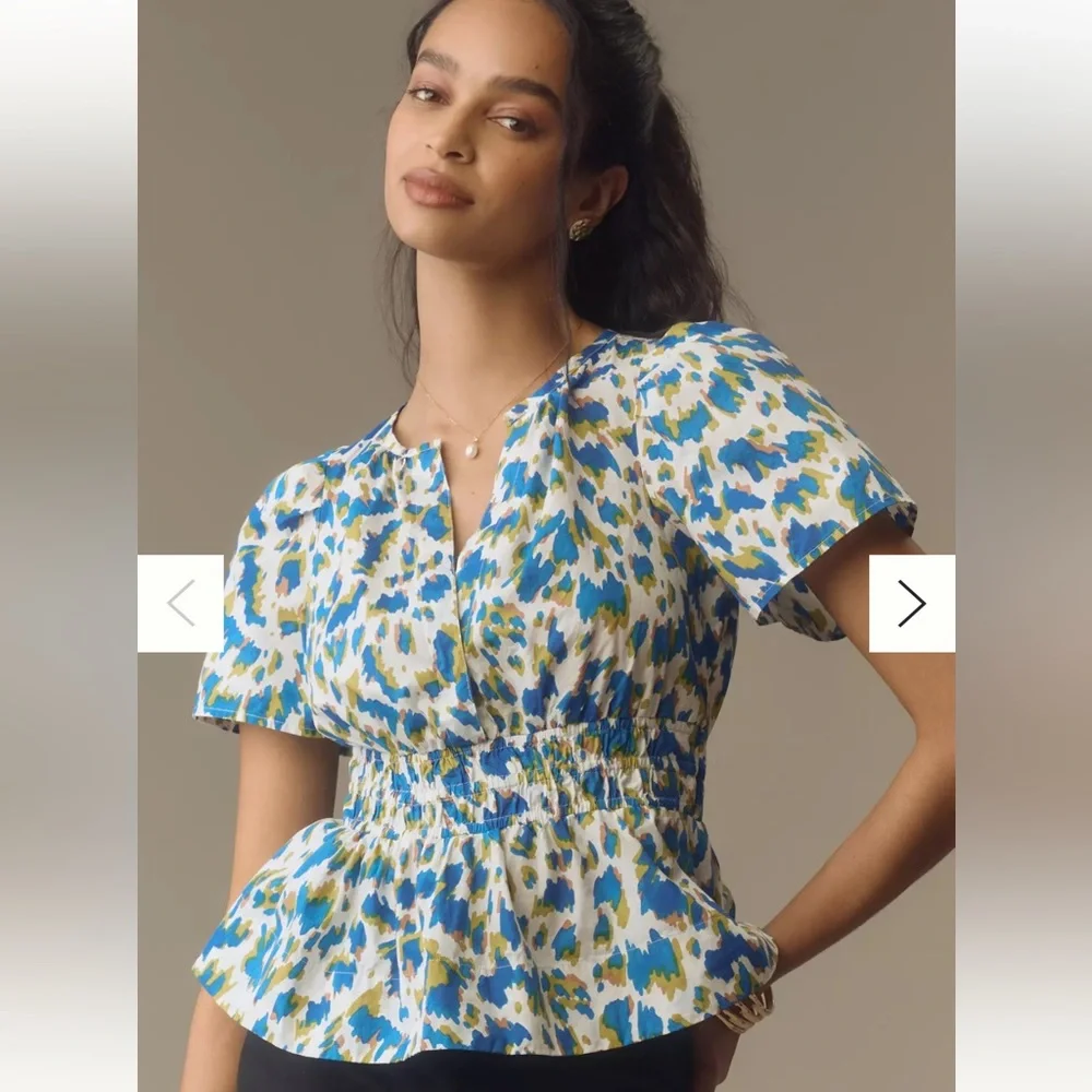 Anthropologie multicolor blouse size S
